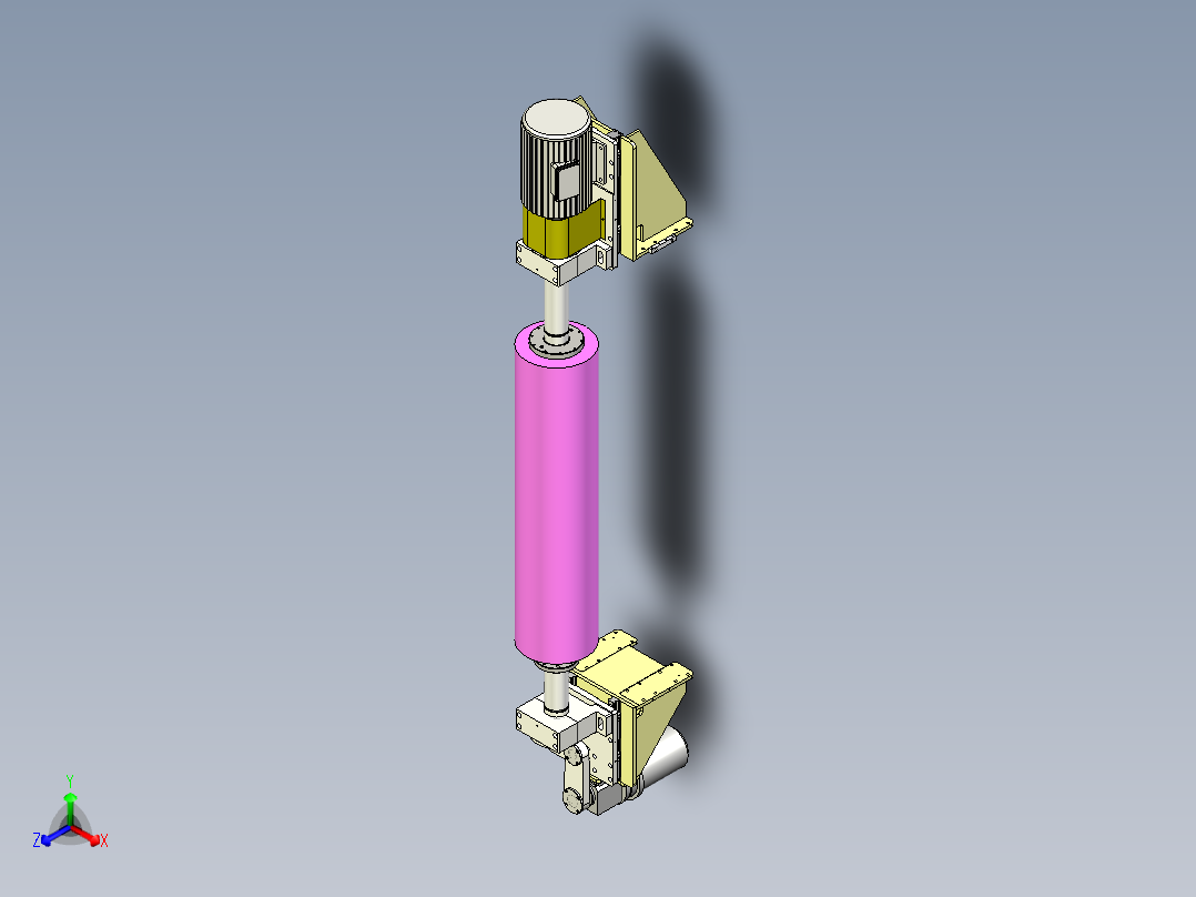 钢板清洗刷轮机构正等轴测图