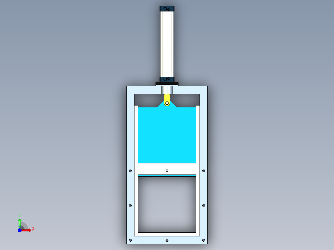 超薄型单气缸插板阀前视图