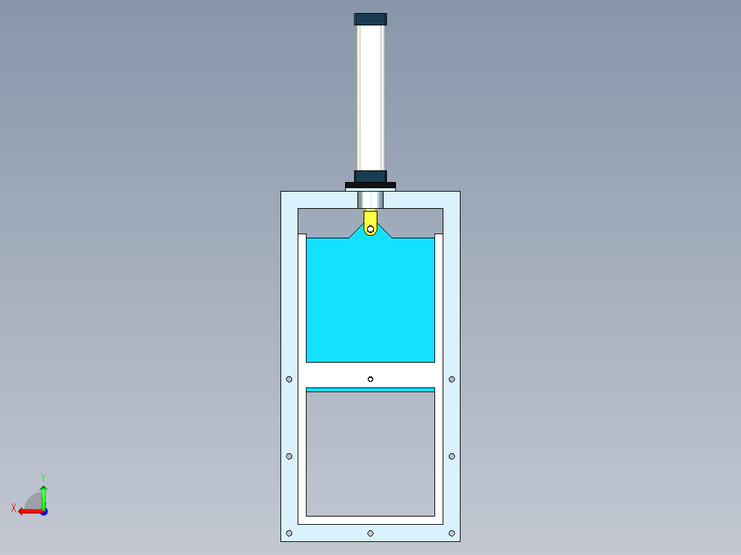 超薄型单气缸插板阀后视图