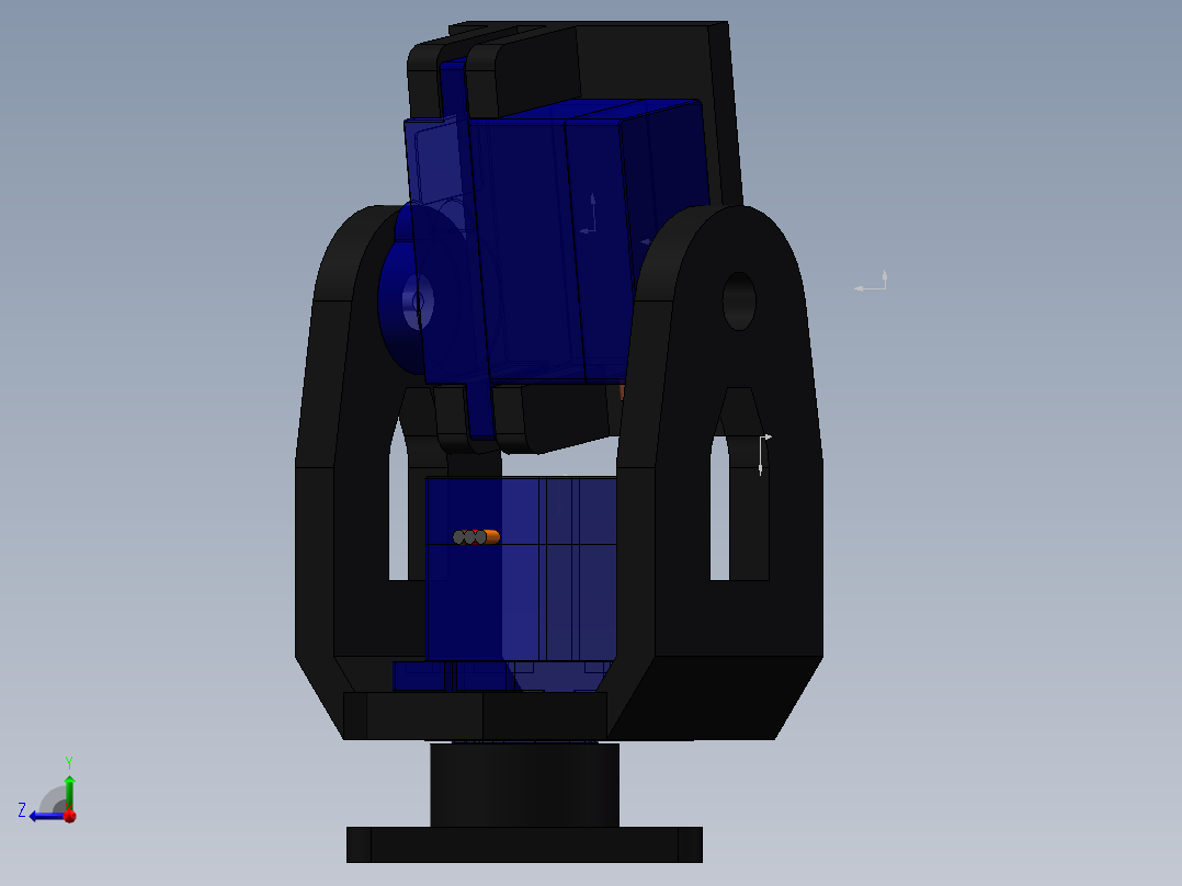 双轴舵机云台右视图