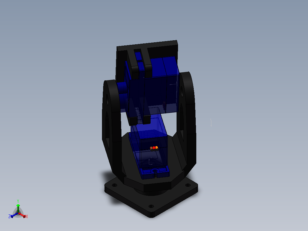 双轴舵机云台正等轴测图