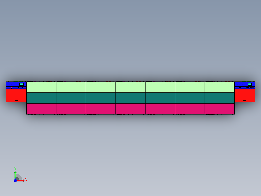 立体电路点胶贴片焊接三合一设备前视图
