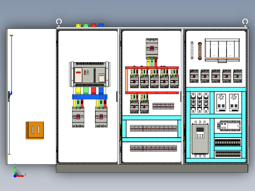 三柜组装万能断路器630A刀开关plc控制柜 55351前视缩略图