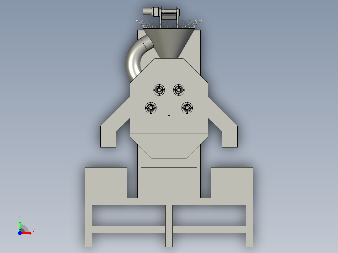 连续式柑橘榨汁机前视图