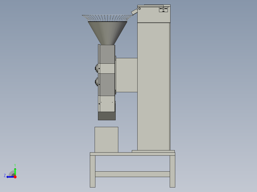 连续式柑橘榨汁机右视图