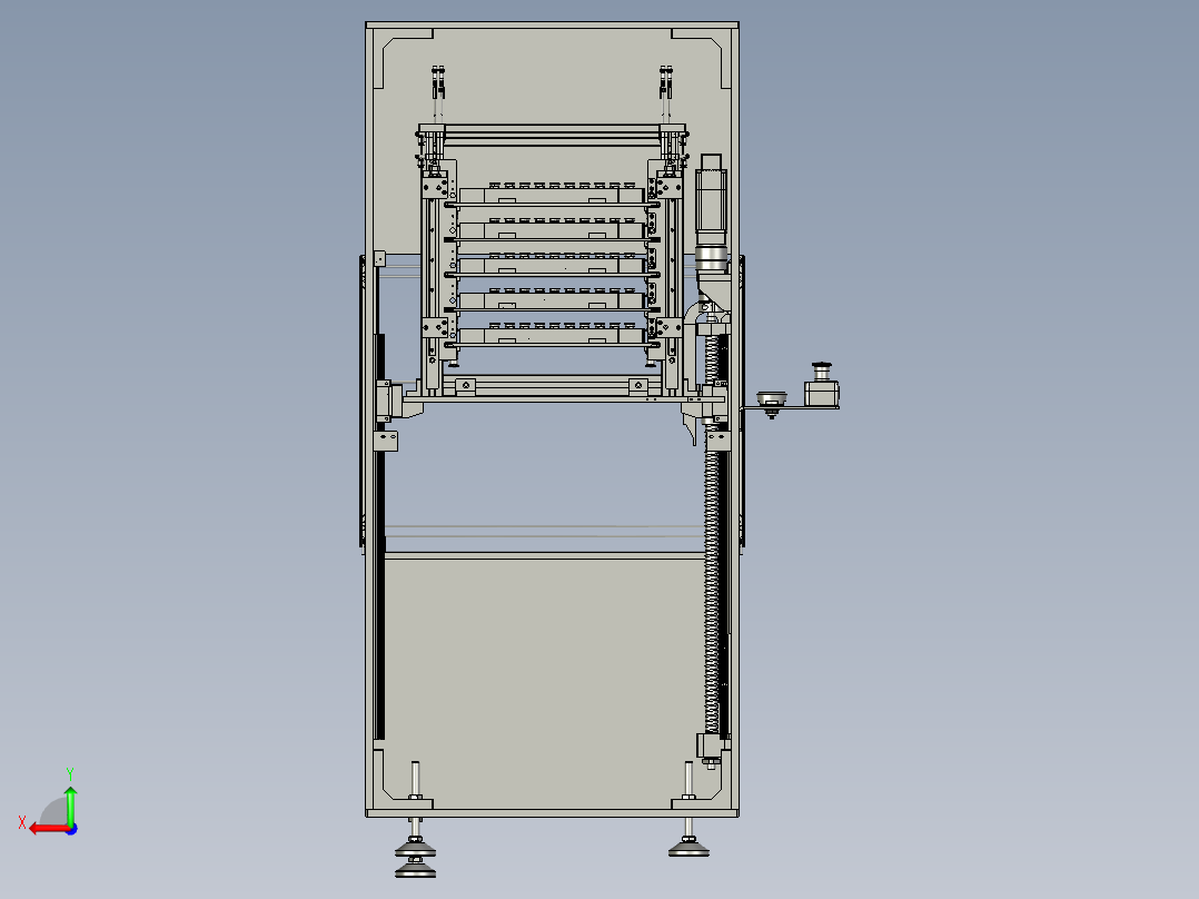 S2202110100000四级转轴提升机上料后视图