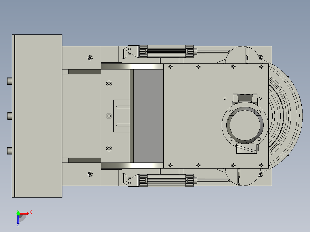 单元自动化装压药机俯视图