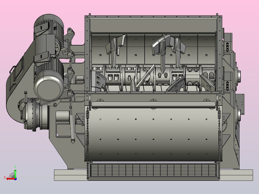 双轴混凝土搅拌机后视图