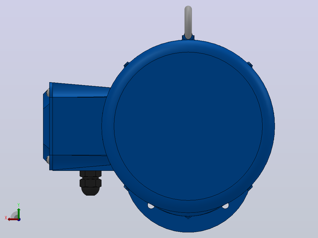 RXF57法兰轴伸式安装斜齿轮减速机RX57-Y3-4P-100-M1-0°-Φ140后视图