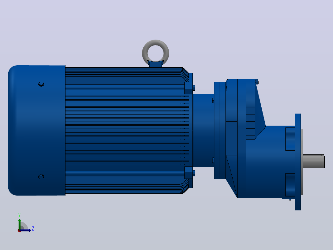 RXF57法兰轴伸式安装斜齿轮减速机RX57-Y3-4P-100-M1-0°-Φ140左视图