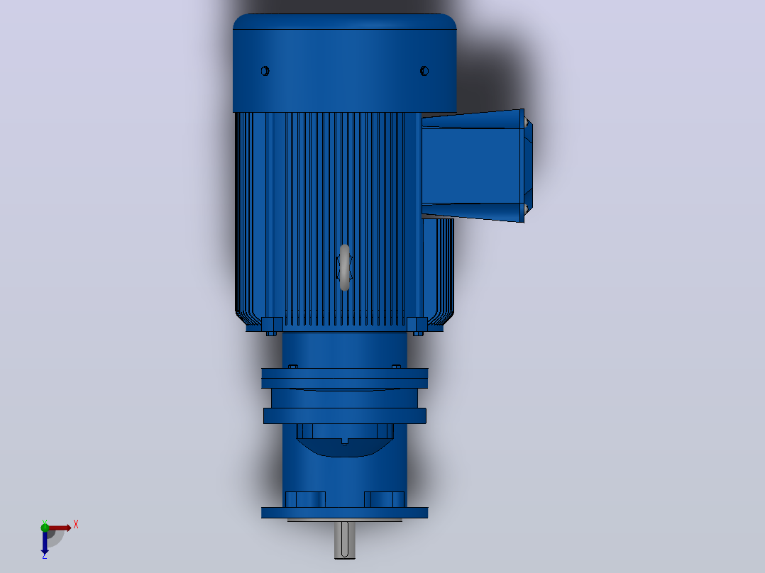 RXF57法兰轴伸式安装斜齿轮减速机RX57-Y3-4P-100-M1-0°-Φ140俯视图