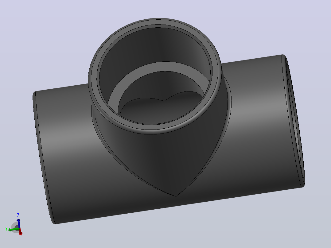 UPVC 三通数码模型(50mm)主视图