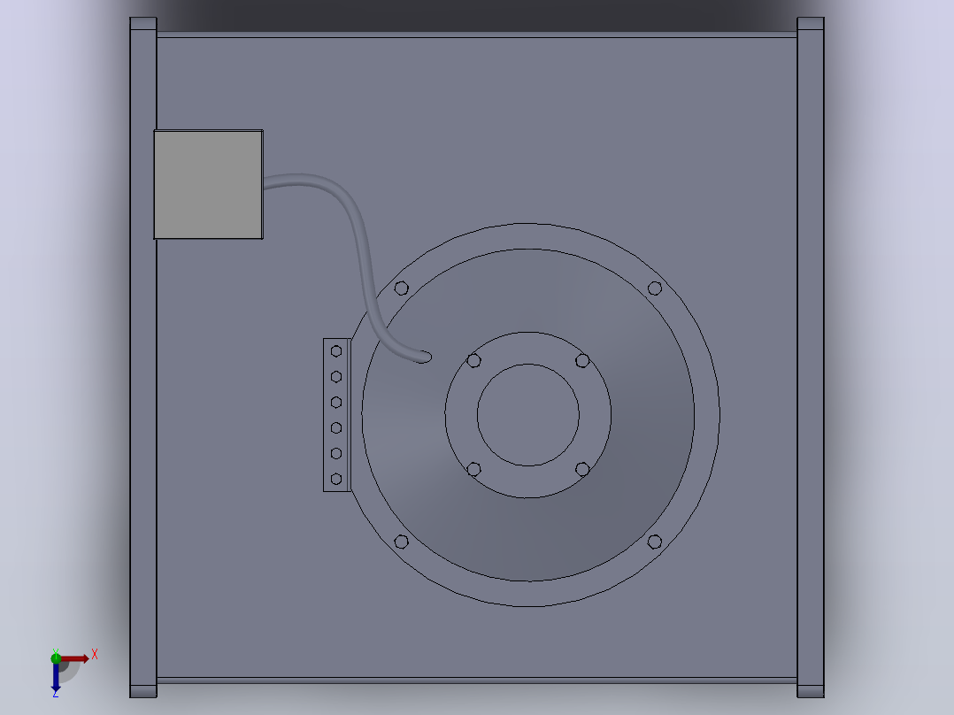 EKR500×250B1 EKR500×250D1方形管道风机[EKR500×250B1]俯视图
