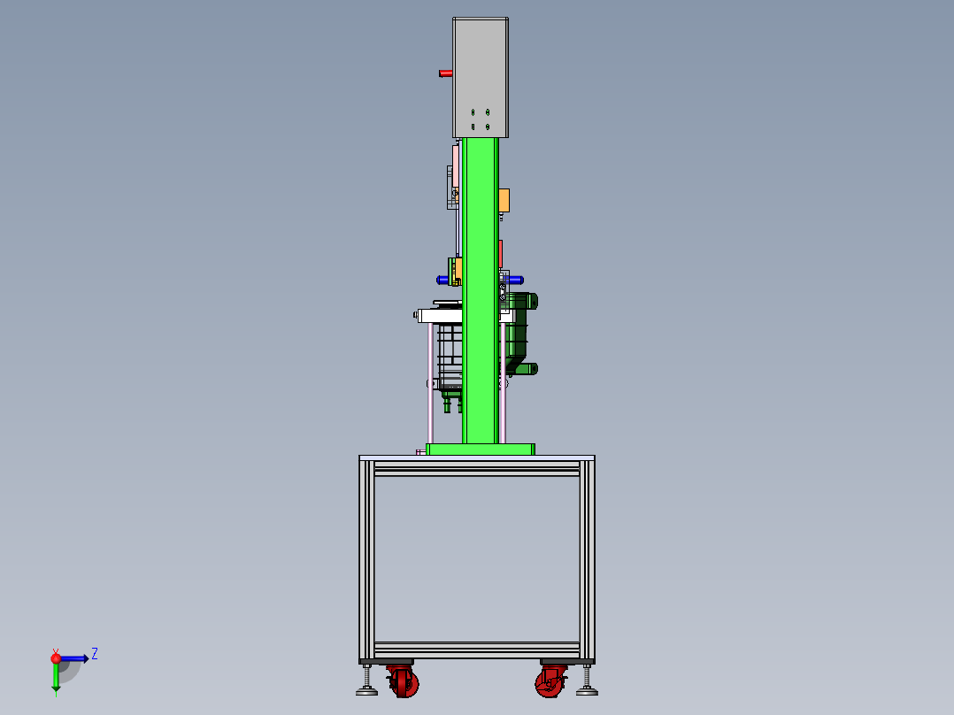 手动自锁压机sw17可编辑右视图
