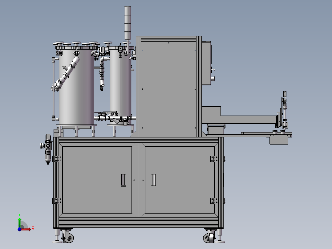 蓄电池封盖点胶机3D图纸 H188 非标自动化设备3D图纸3D模型前视图