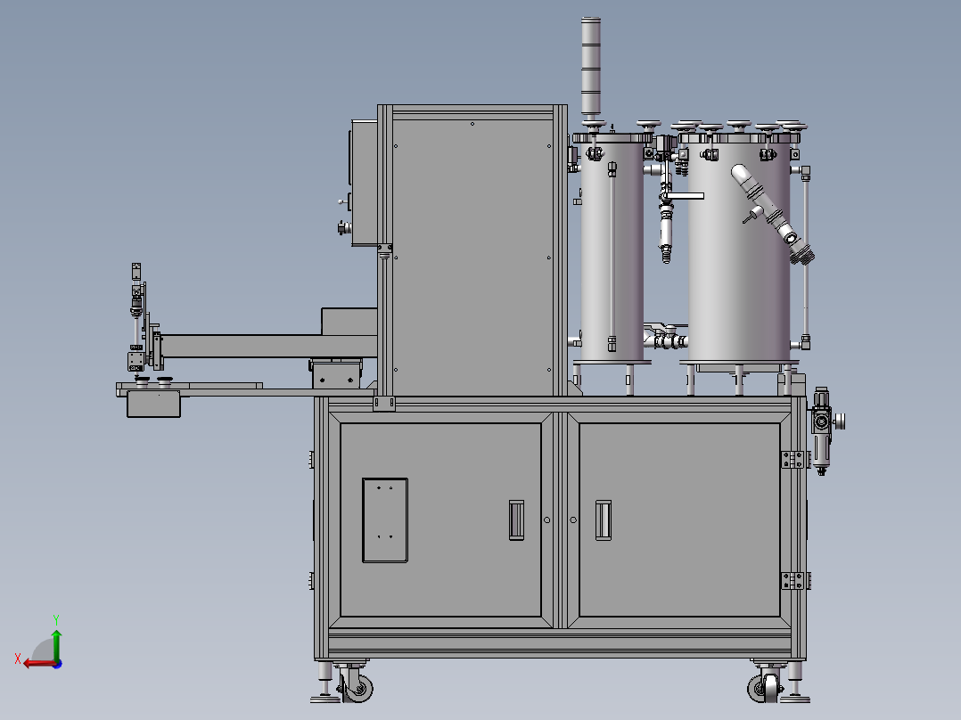 蓄电池封盖点胶机3D图纸 H188 非标自动化设备3D图纸3D模型后视图