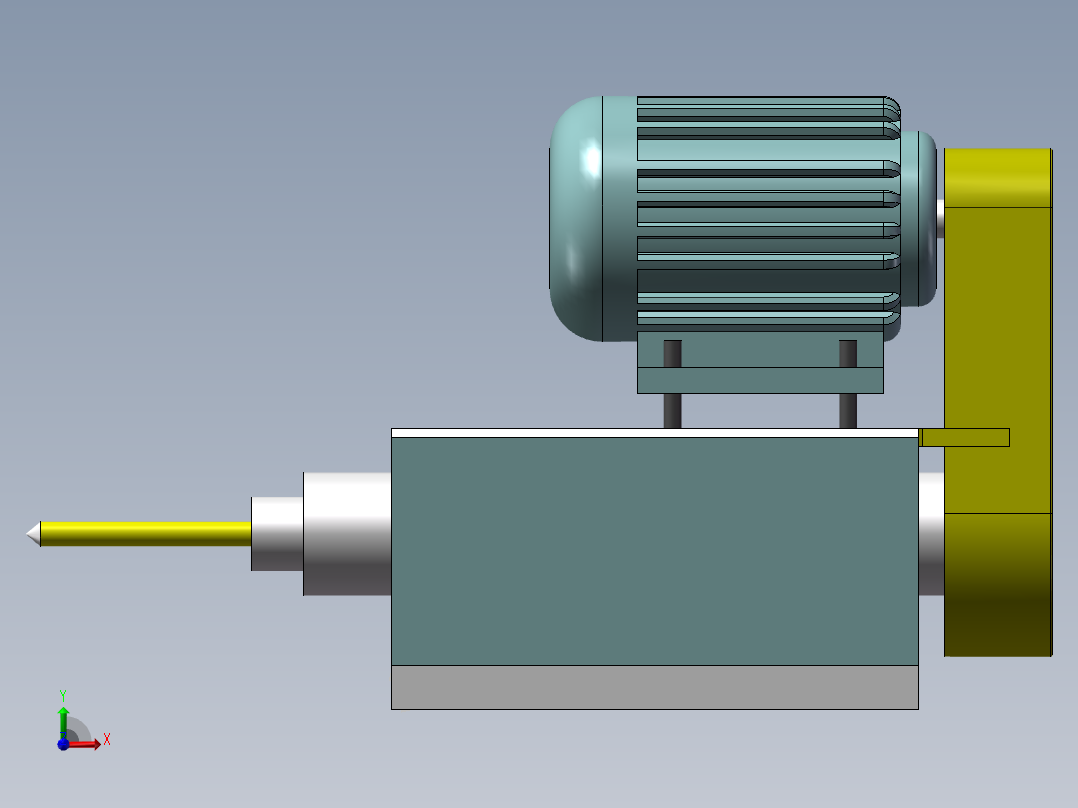 钻孔攻牙动力头-自动钻孔机（卧式前视图