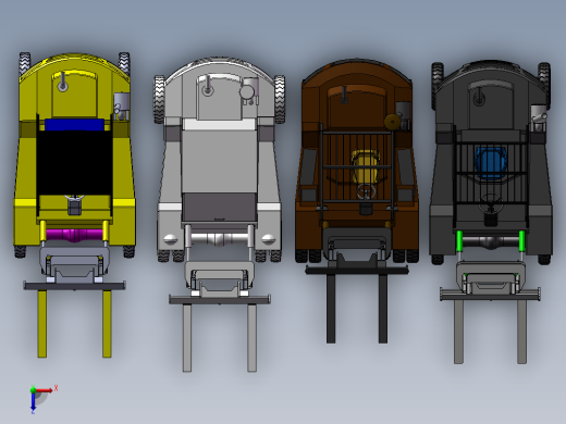6款自动叉车3d图打包液压叉车solidworks三维模型图叉车图纸资料俯视缩略图