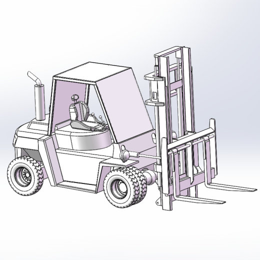 6款自动叉车3d图打包液压叉车solidworks三维模型图叉车图纸资料缩略图