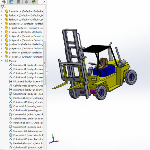6款自动叉车3d图打包液压叉车solidworks三维模型图叉车图纸资料缩略图