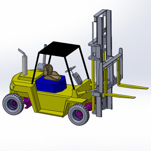 6款自动叉车3d图打包液压叉车solidworks三维模型图叉车图纸资料缩略图