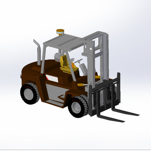 6款自动叉车3d图打包液压叉车solidworks三维模型图叉车图纸资料缩略图