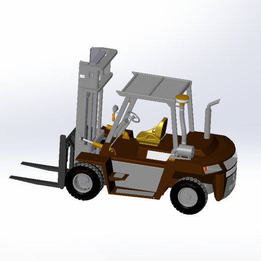 6款自动叉车3d图打包液压叉车solidworks三维模型图叉车图纸资料缩略图