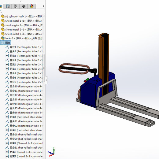 6款自动叉车3d图打包液压叉车solidworks三维模型图叉车图纸资料缩略图