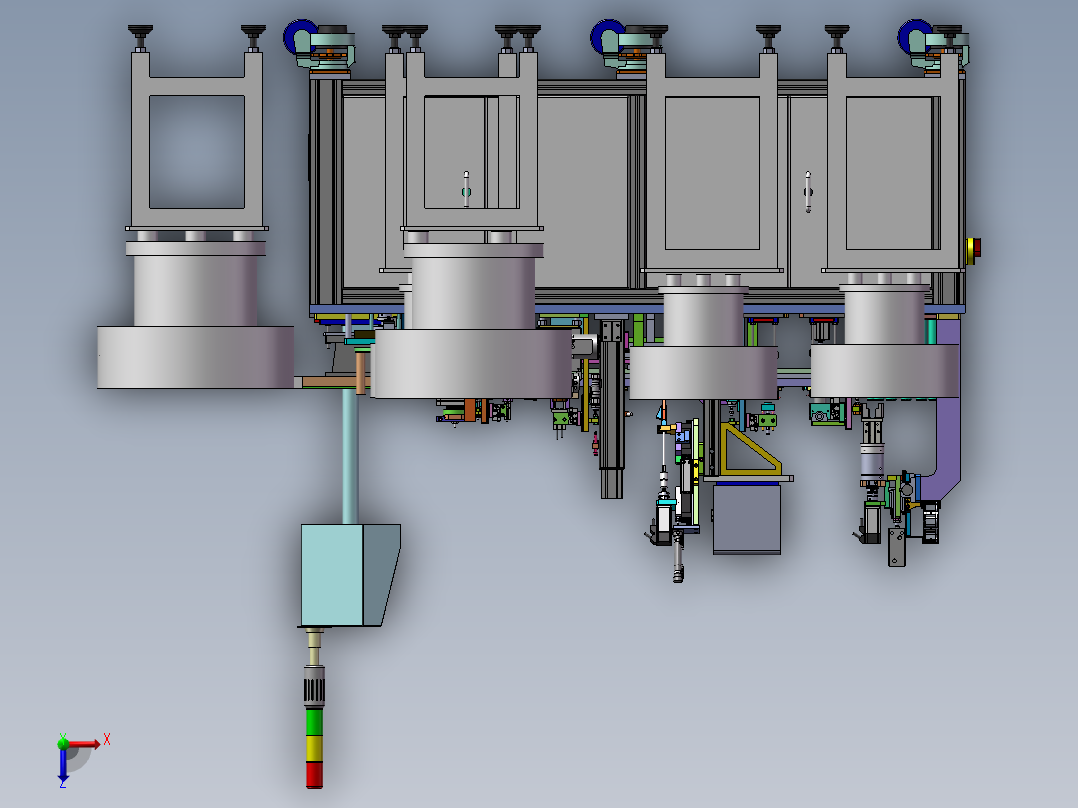 按钮开关自动组装机3D图纸三维图纸 自动组装机3D三维图纸俯视图