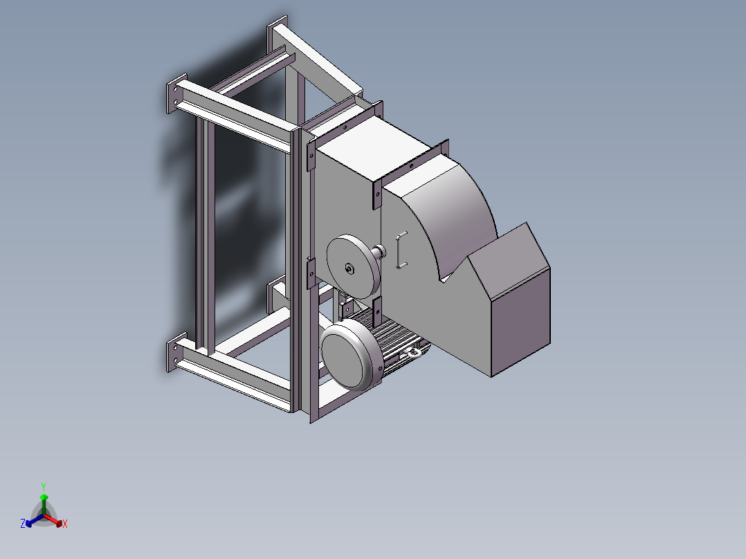 粉碎机3D图纸（带工程图） H721正等轴测图