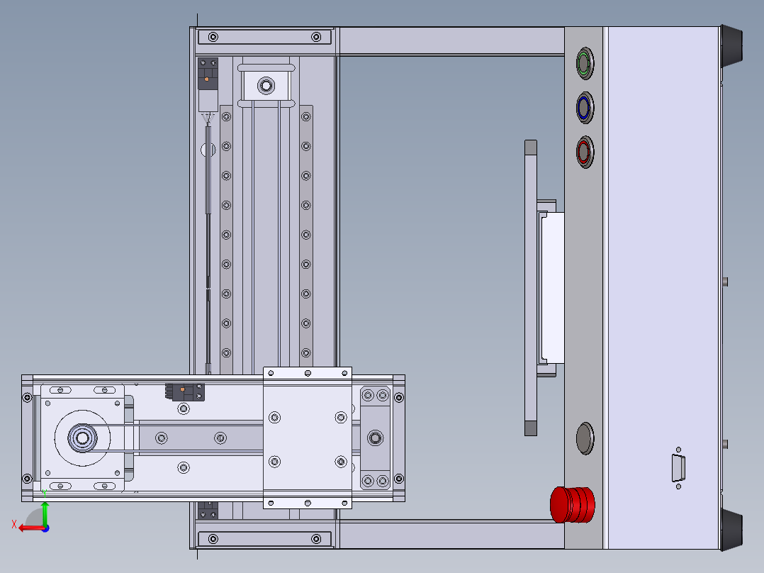 K964点胶机三轴结构平台同步轮步进电机驱动内含整套工程图后视图