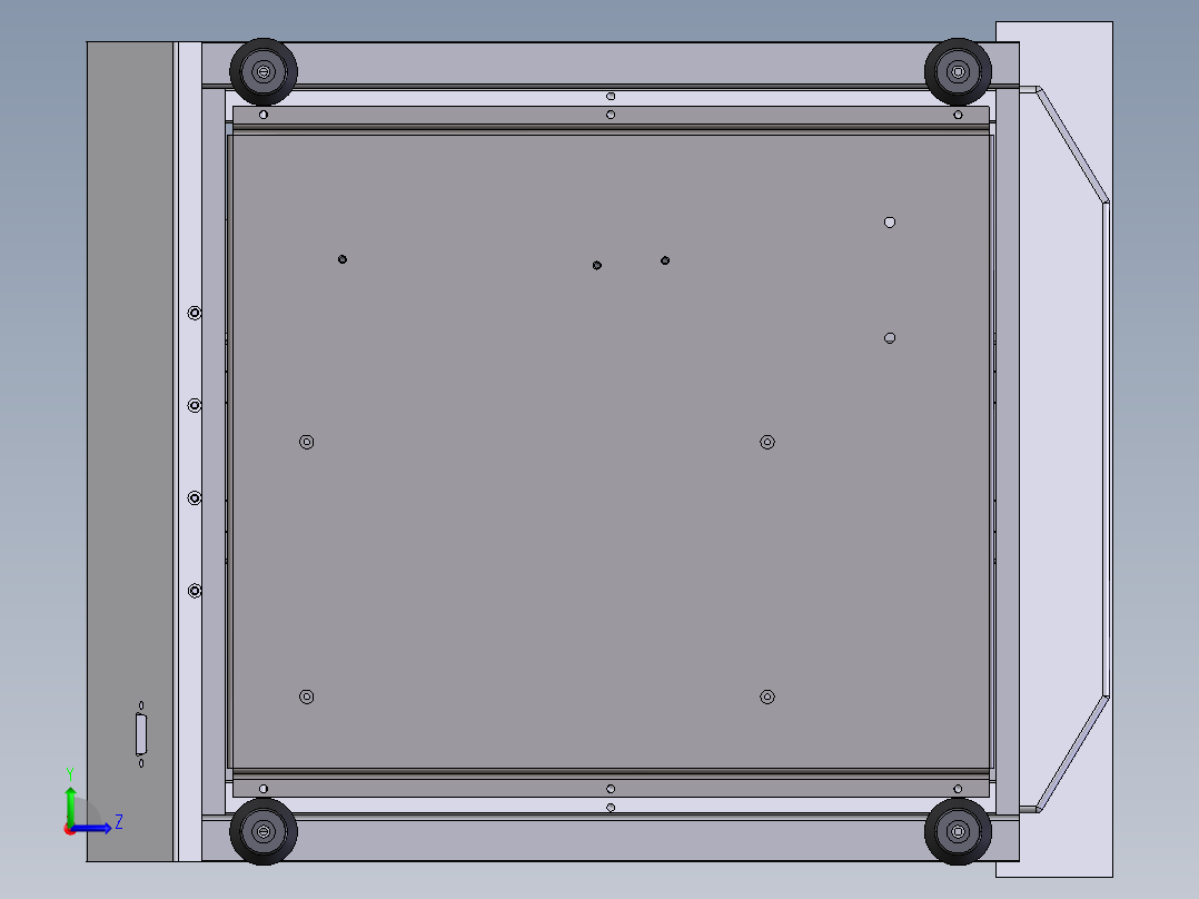 K964点胶机三轴结构平台同步轮步进电机驱动内含整套工程图左视图