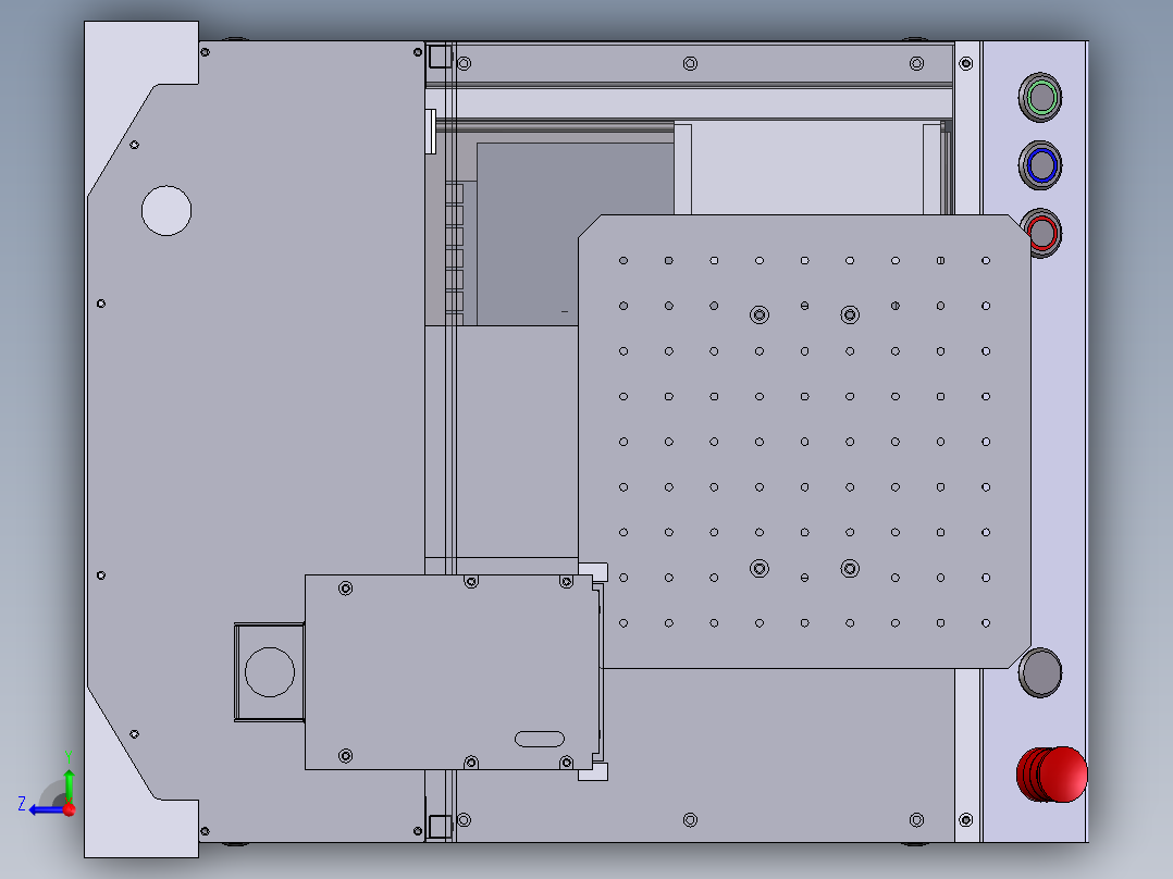 K964点胶机三轴结构平台同步轮步进电机驱动内含整套工程图右视图