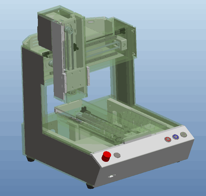 K964点胶机三轴结构平台同步轮步进电机驱动内含整套工程图