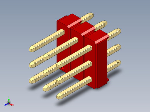 彩色公头100mil（2.54mm）系列-DS1021_red_3x03p_100mil_Type1_rev1.0