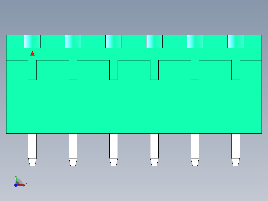 DEGSON 2EDG 系列 5.0mm 可插拔接线端子组-2EDGVC-5.0-06P-14-00AH前视图
