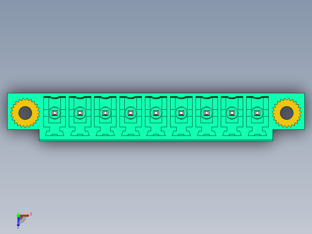 DEGSON 15EDG（公头） 3.81mm 螺钉锁紧，插拔式接线端子 FullPack-15EDGVM-3.81-09P-14-00AH俯视图