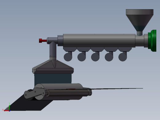 塑料薄膜挤出机结构模型3D图纸 Solidworks设计后视缩略图