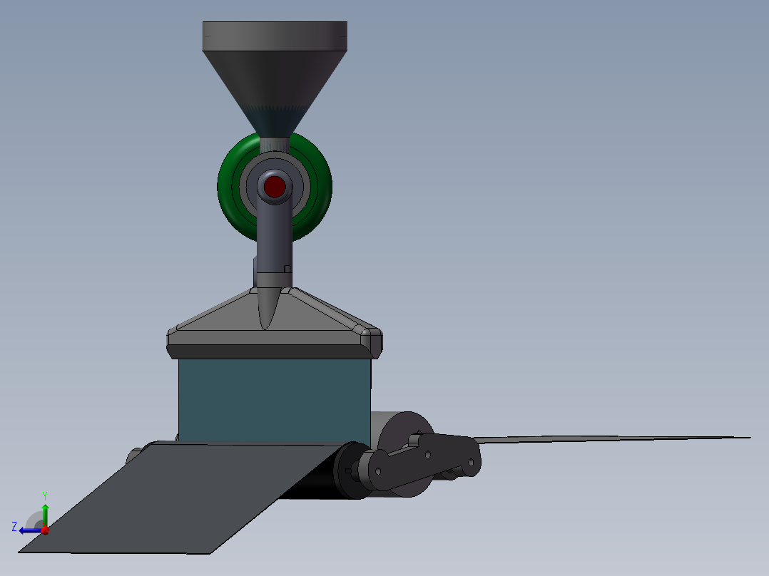 塑料薄膜挤出机结构模型3D图纸 Solidworks设计右视图