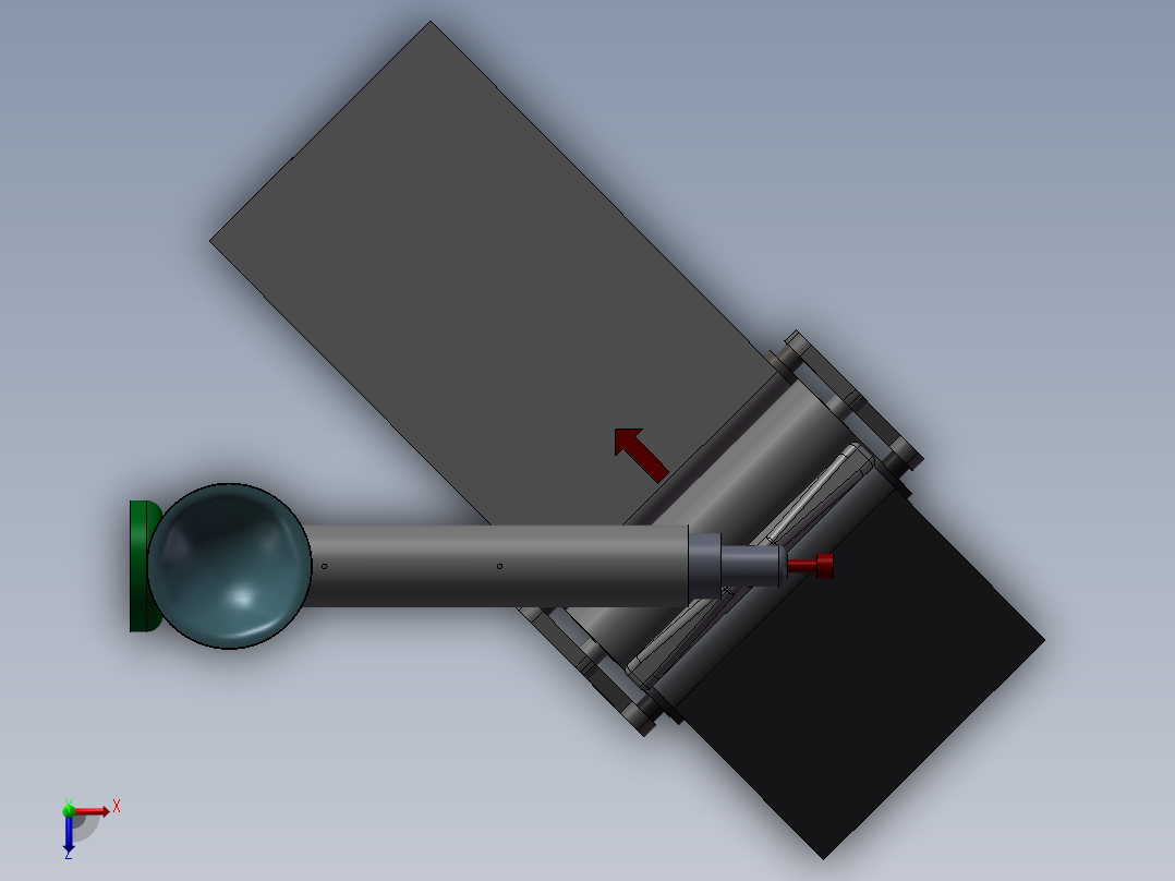 塑料薄膜挤出机结构模型3D图纸 Solidworks设计俯视图