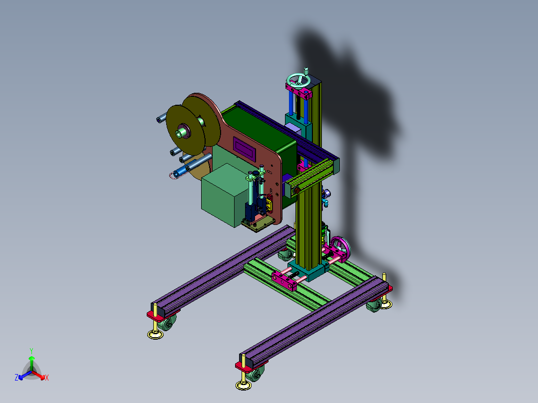 线边支架式可调位置贴标机