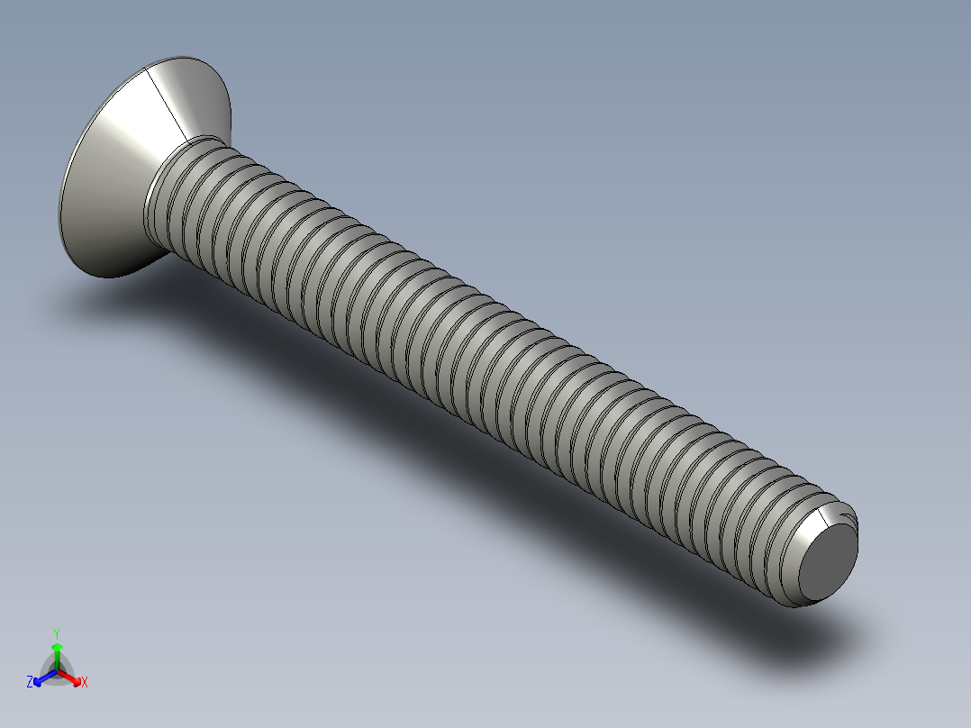 制沉头螺钉-M4_Counter_sunk_30正等轴测图