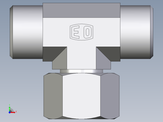 卡套式工业通用硬管接头EO_Swivel_nut_branch_tee_ET12LOMDCF前视缩略图