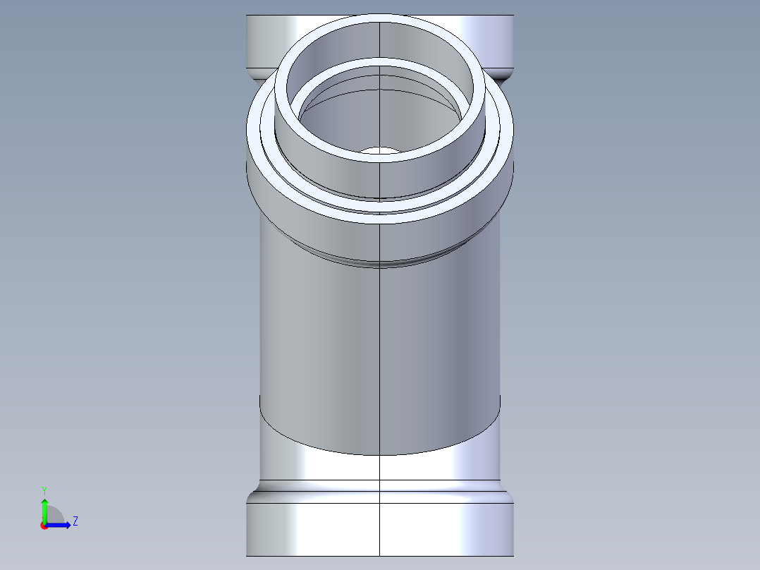 船舶管路系统S6_SeaDrainPLUS_45ReducerWye-SxSxS_37E263035_4x4x3in Sea Drain Plus - 45 Reducing Wye - SxSxS左视图