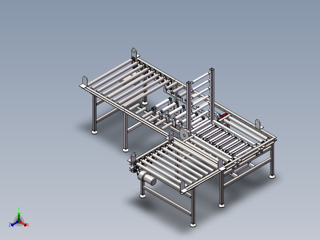 流水线九十度翻转机构设计正等轴测图
