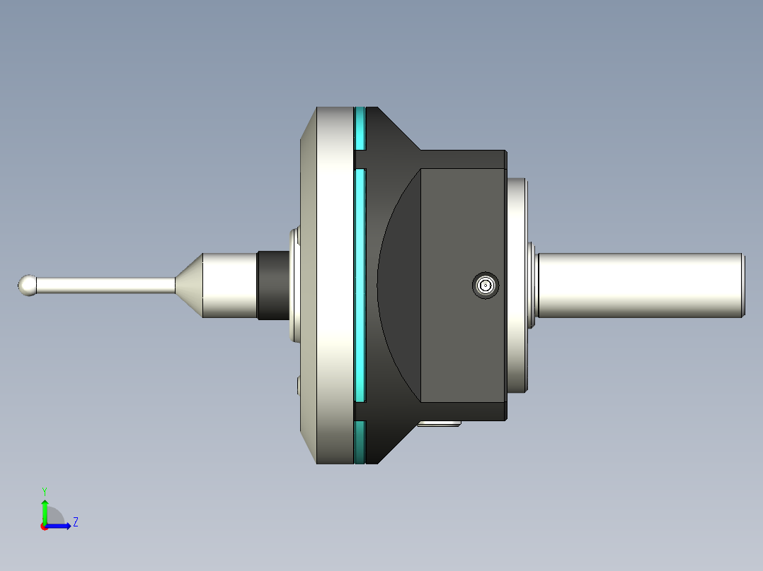 USB-C 6mm & 8mm 轴 CNC 接触式探头左视图