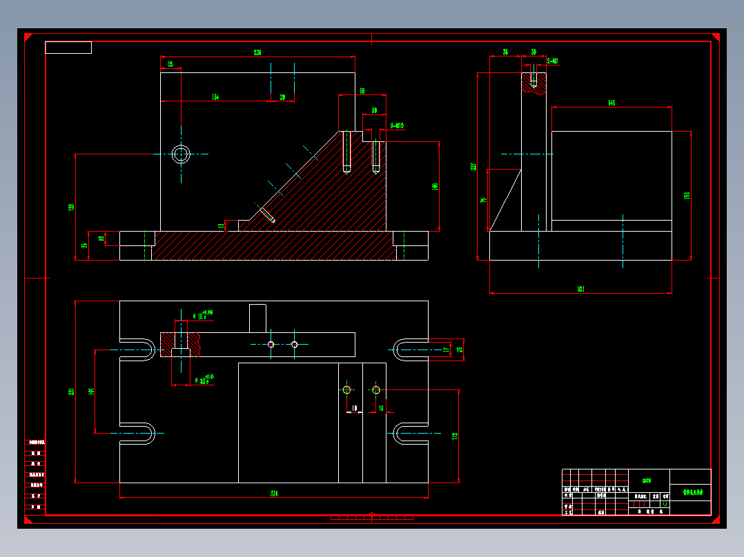 尾座体【支架B】加工工艺及钻斜边φ14孔夹具设计【方案2】