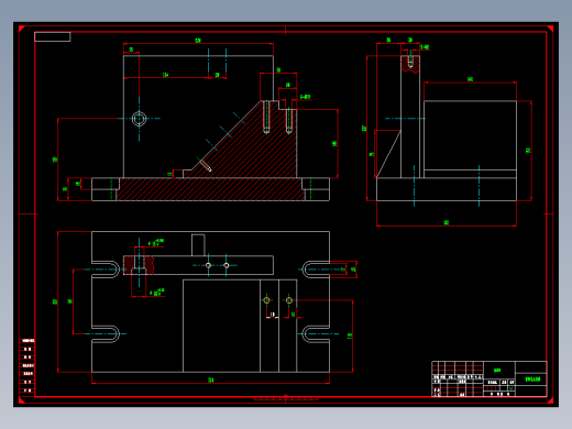 尾座体【支架B】加工工艺及钻斜边φ14孔夹具设计【方案2】