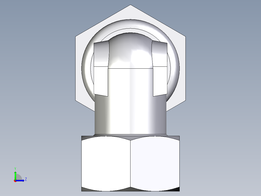 卡套式工业通用硬管接头EO_Bulkhead_elbow_WSV18L71左视图