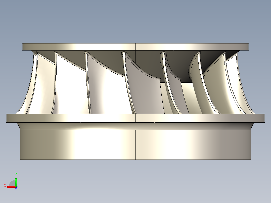 混流式水轮机转轮后视图